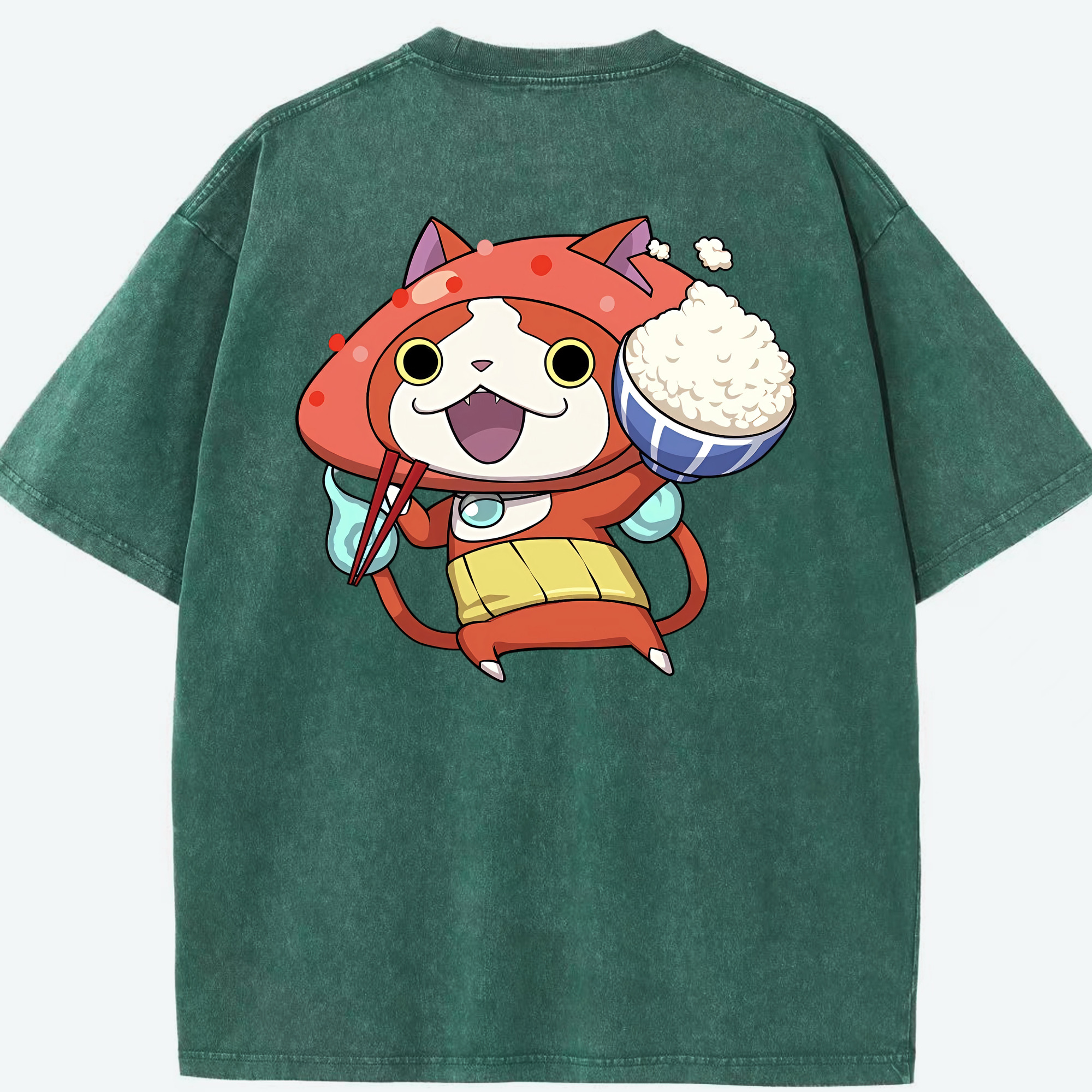（画像用） 妖怪ウォッチ Yo-kai Watch 綿100% ヴィンテージ風 半袖Tシャツ（背面プリント）